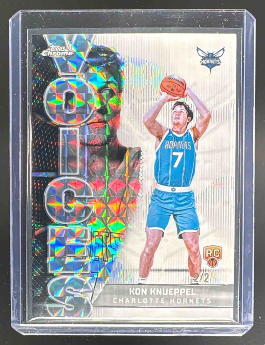 Kon Knueppel 2025 Topps Chrome #VS-9 White Geometric Refractor Voices RC 2/2