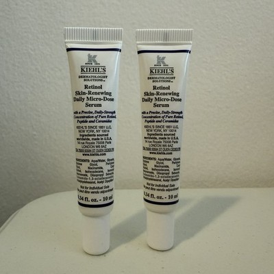 Bundle 2 Kiehl's Retinol Skin-Renewing Daily Micro-Dose Serum 0.34 oz each