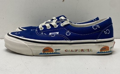 Vans Blue Bandana Print Low Top Sneakers Men 6
