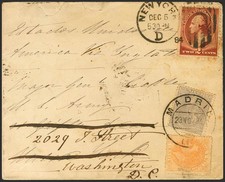 Autres sections. Affranchissement mixte. SUR 210, 204. 1884. 15 cts jaune et ...