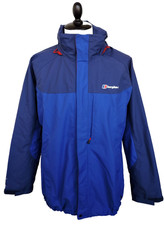 Berghaus AQ2 Mens Blue Outdoor Hooded Full Zipped Waterproof Jacket Size L