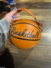 Unbranded Basketball Shaped Novelty Bag with Top Handle Chain Strap