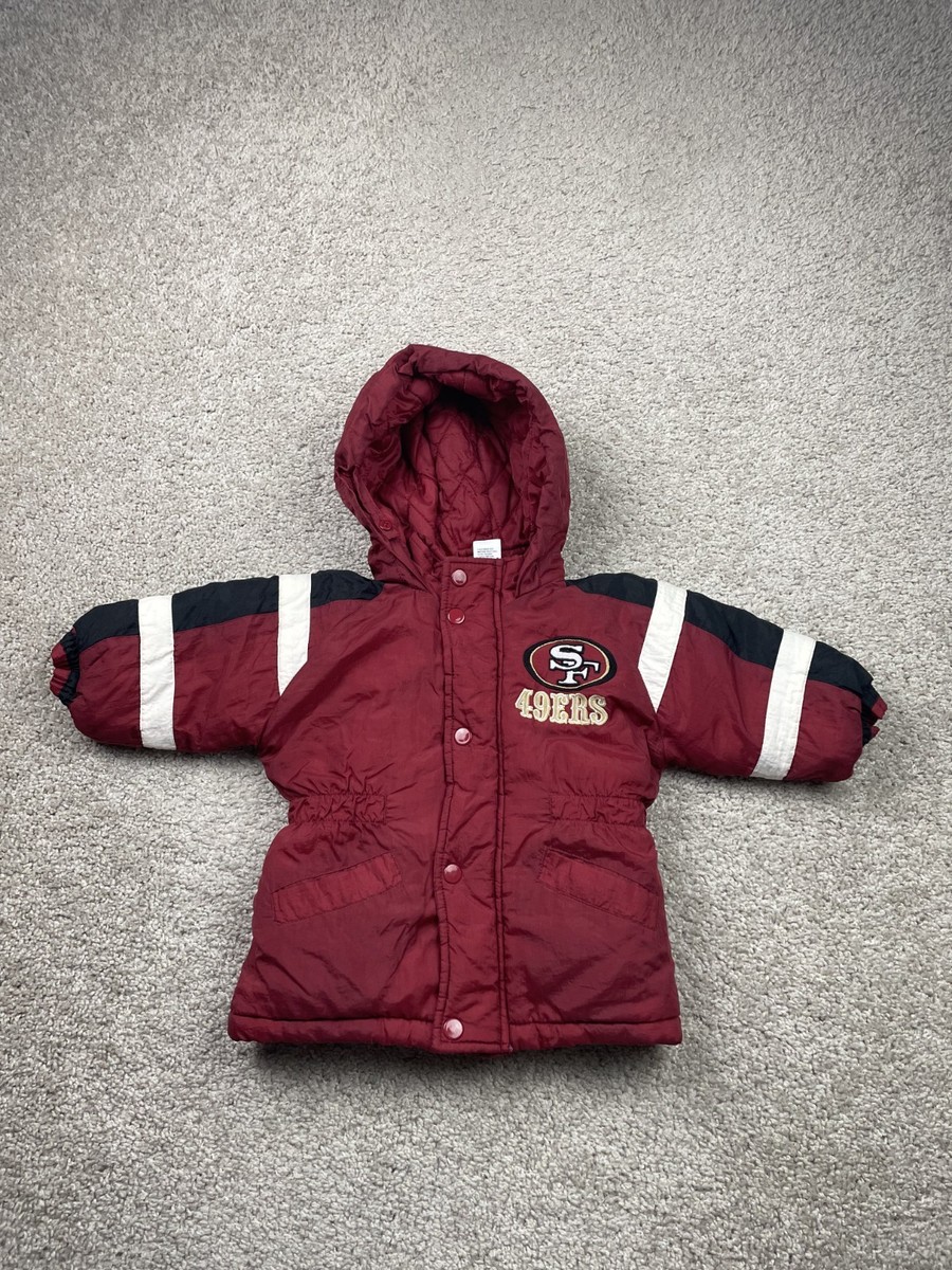 Vintage 90s San Francisco 49ers PlayFootball Hooded Puffer Jacket