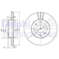 Delphi 2X Bremsscheibe Vorne Ø280 Mm BelüFtet FüR Nissan Almera II Hatchback