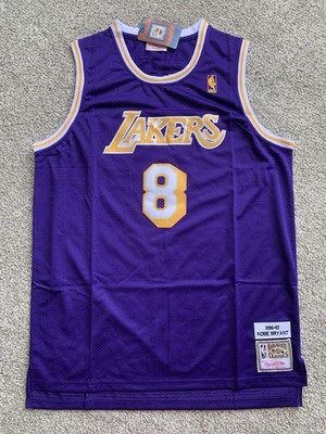 KOBE KOKUSAI ユニフォーム M NWT M & Ness Hardwood Classics Kobe Bryant Lakers Purple Jersey
