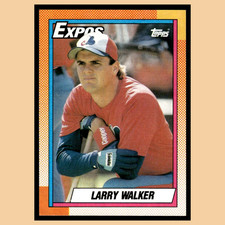 Larry Walker Rookie #757 1990 Topps Montreal Expos Baseball Card MLB NM