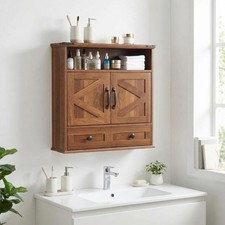 Bathroom Cabinet Wall Mounted Over Toilet Medicine Cabinet with Doors and Drawer