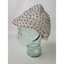 Vintage Mr Milton Studded Cocktail Helmet Hat Marshall Field Debutante Room