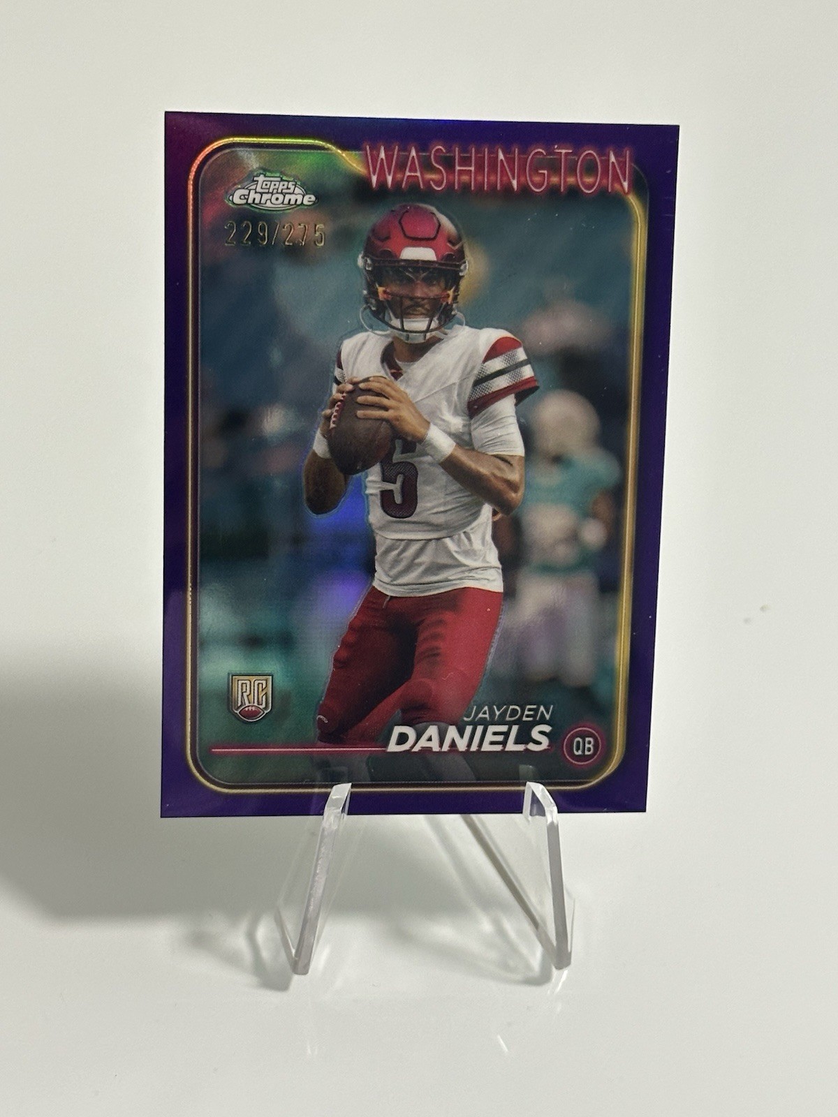 2024 Topps Chrome - Rookies Jayden Daniels #201 Purple Refractor /275 (RC)
