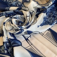 Seidenschal Foulard Vintage 70er Mercedes Benz Silk Scarf 76x76cm