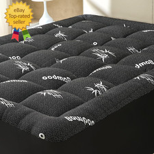 Queen Size Mattress Topper Viscose Derived from Bamboo, Soft Thick Pillow Top