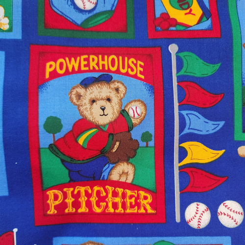 Vintage Cotton 5+ Yrd X 44" Daisy Kingdom Baseball Teddy Bears - Picture 4 of 9