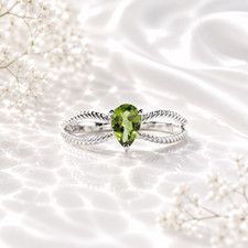 Solid 925 Sterling Silver Pear Shape Natural ...