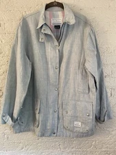 L.R.L. Ralph Lauren Dry Goods Supply 100% Linen Pastel Plaid Lined Jacket Sz  L