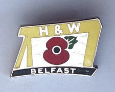Harland & Wolff Crane Belfast Vintage Enamel Pin Badge.    A1-35