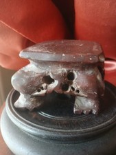 Antique Stand Chinese Carved Soapstone 5"x2"