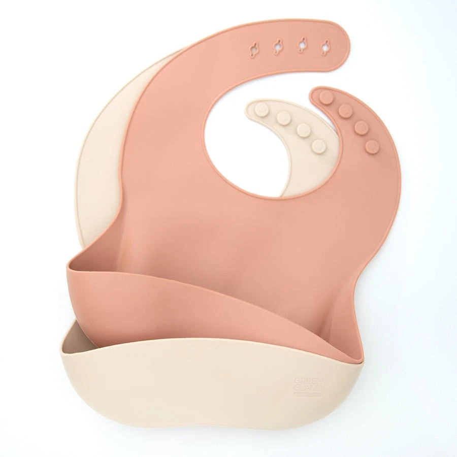 Green Island Baby Bibs 2 Pack - Cream & Blush