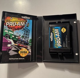 CHAMPIONSHIP PRO-AM SEGA GENESIS 1992 W/ MANUAL CIB COMPLETE CLAMSHELL CASE