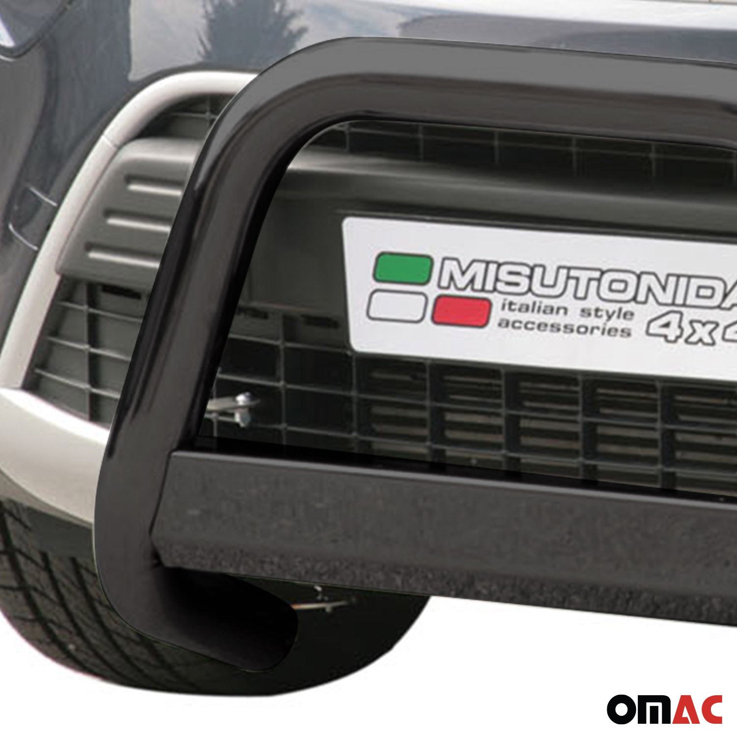 Pare-buffle Ford Kuga I 2008-2012 antichoc en acier noir avec tube rigide 63 mm