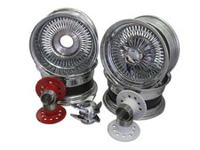 Speichenfelgen Satz 7 x 16 Zoll Lowrider Oldtimer Chrom Knock Off Felgen Daytons