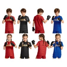 Kids Boys Girls Boxing Tee Comfortable Shirt Workout T-Shirt Gym Sportswear Top