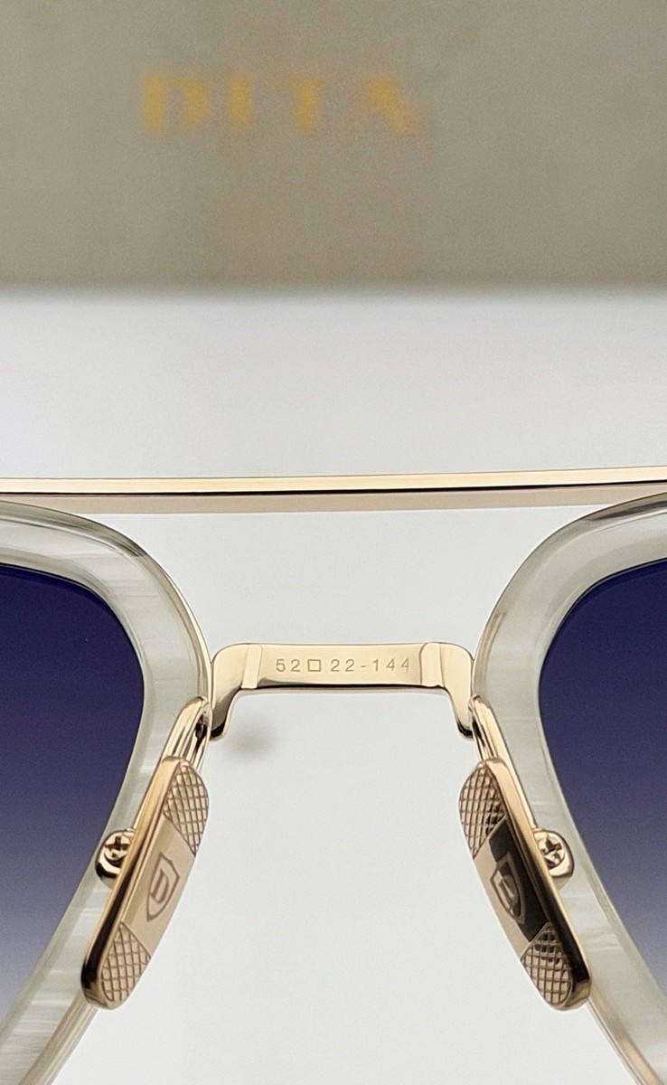DITA Flight 006 Sunglasses White Swirl Gold Gray Gradient 7806-V