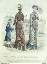 J.Dames & Demoiselles 1874 Fashion Engraving # 1696 (Old Fashion Plate)
