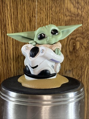 Hasbro Star Wars Mandalorian Grogu Baby Yoda Statue in Stormtrooper Helmet