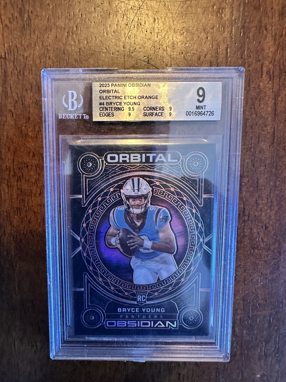 Bryce Young Panini Obsidian Orbital #4 Electric Etch Orange