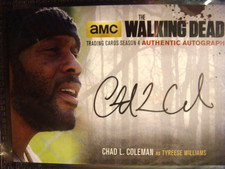 WALKING DEAD SEASON 4 CHAD L COLEMAN AUTOGRAPH CARD BLACK PRINT CLC2