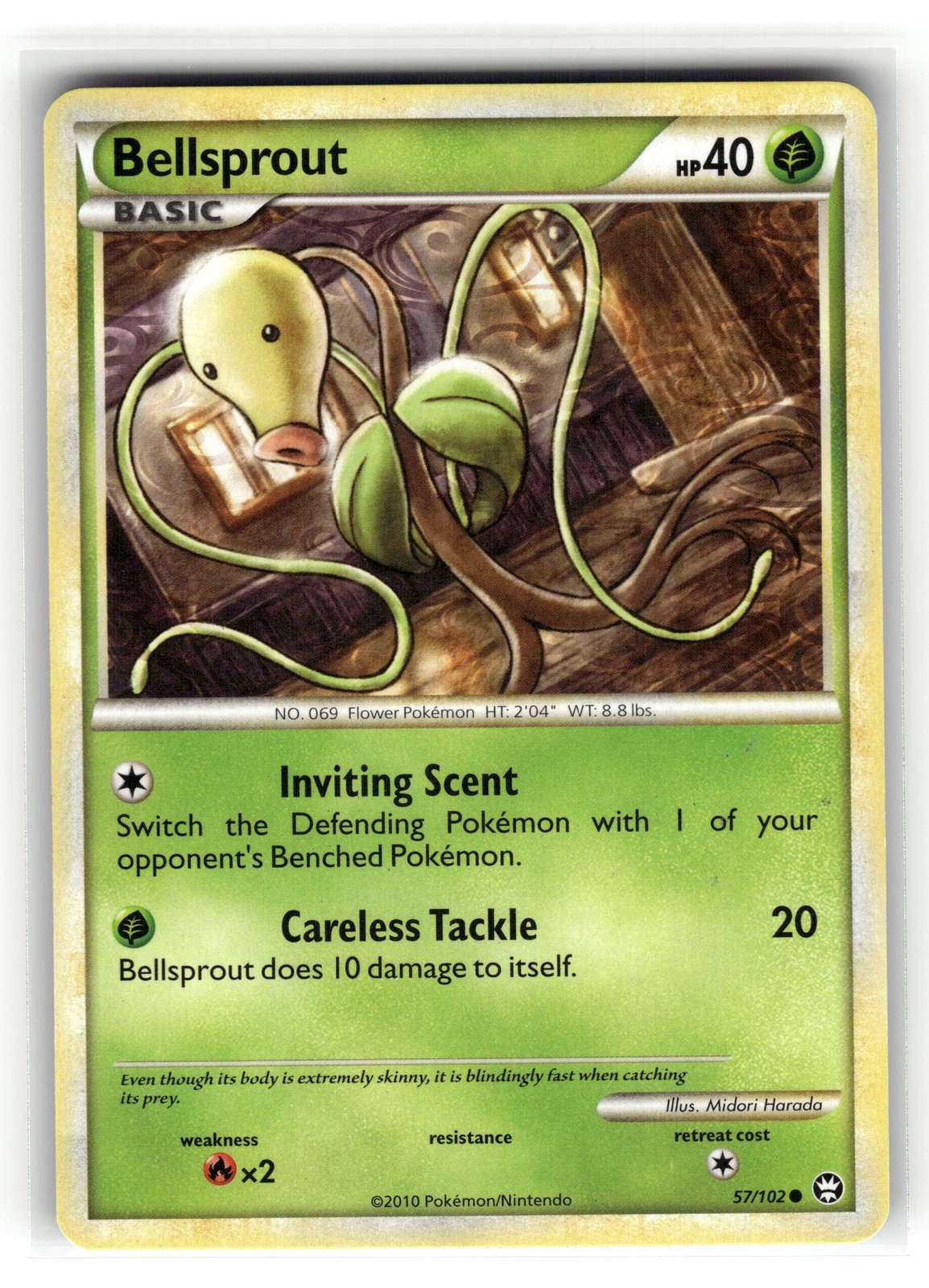 Pokemon: Triumphant Bellsprout #57/102 Bellsprout- Common.V05
