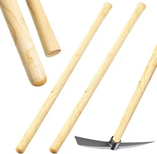 Lasnten 2 Pcs Solid Wood Replacement Handle for Round Eye Hoe 54 in Grub Hoe ...