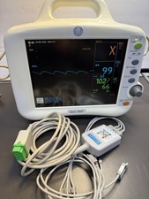 GE Dash 3000 Patient Monitor Masimo Spo2 ECG NIBP Temp #16 w/ OEM 3 Lead Cable