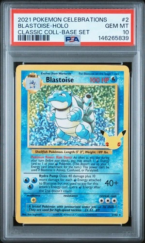 2021 POKEMON CELEBRATIONS CLASSIC COLL #2 BLASTOISE-HOLO PSA 10