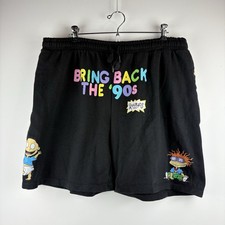 Nickelodeon Rugrats Black Shorts Bring Back The 90s Large Y2K Retro Vintage Rare