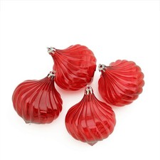 Northlight 4ct Red Hot Transparent Drop Shatterproof Christmas Ornaments 4.5"