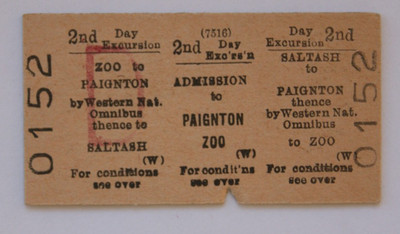 British Transport 2nd Day Excursion Ticket mit Eintritt Paignton Zoo