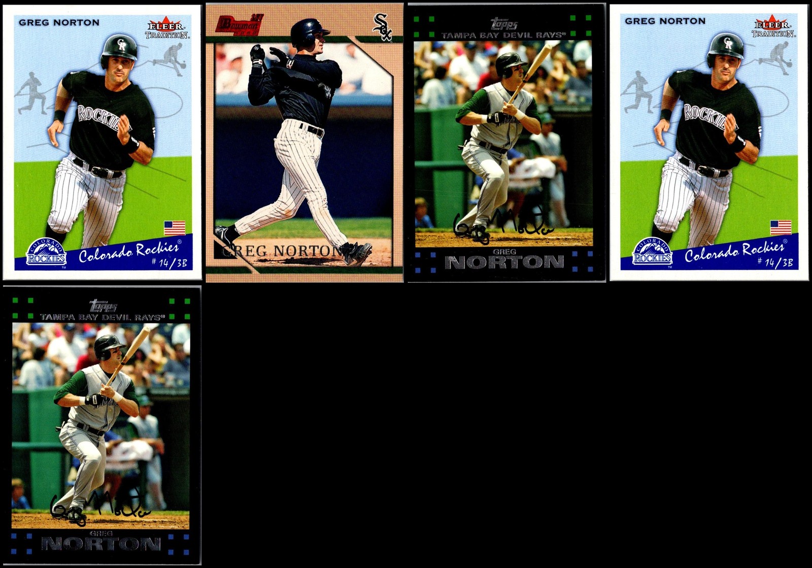 Greg Norton (5) Card Lot - THE RAREST EDITION – FEW WILL EVER OWN THIS!