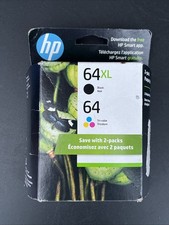 Genuine HP 64XL Black And 64 Tricolor Ink Cartridge, Exp. 05/2025 - Sealed