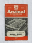 Football Programme Arsenal v Burnley 1955/56