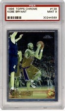 1996 Topps Chrome Kobe Bryant RC #138 PSA 9 Mint Lakers HOF Rookie Card. rookie card picture