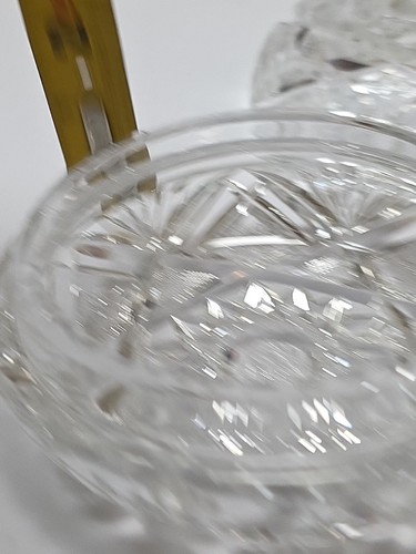 Heavy Cut Lead Crystal Trinket Jewelry Bowl with Lid5" Diameter - Picture 17 of 22