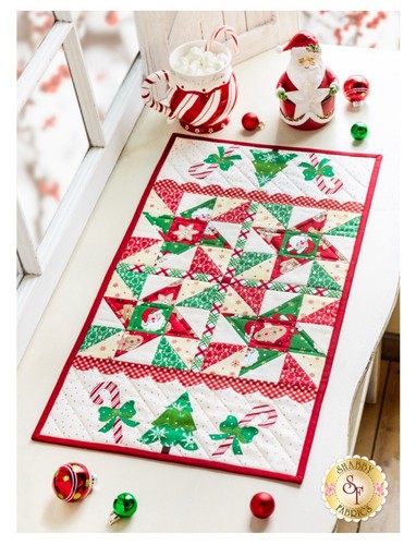 December Pint Size Table Runner by Shabby Fabrics, Laser Cut Applique, 13x23