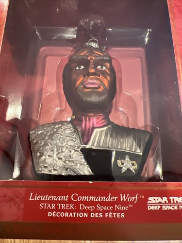 HALLMARK Keepsake Ornament 2000 Lieutenant Commander WORF Blown Glass Star Trek - Picture 4 of 6