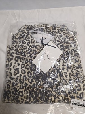 Klesis Dixie Trucker Jacket Leopard Print Womens Small NWT Denim Style