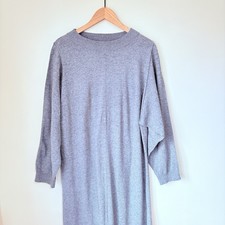 Kin Jumper Dress John Lewis Size 12 Grey 20% Lambswool 10% Alpaca Lagenlook