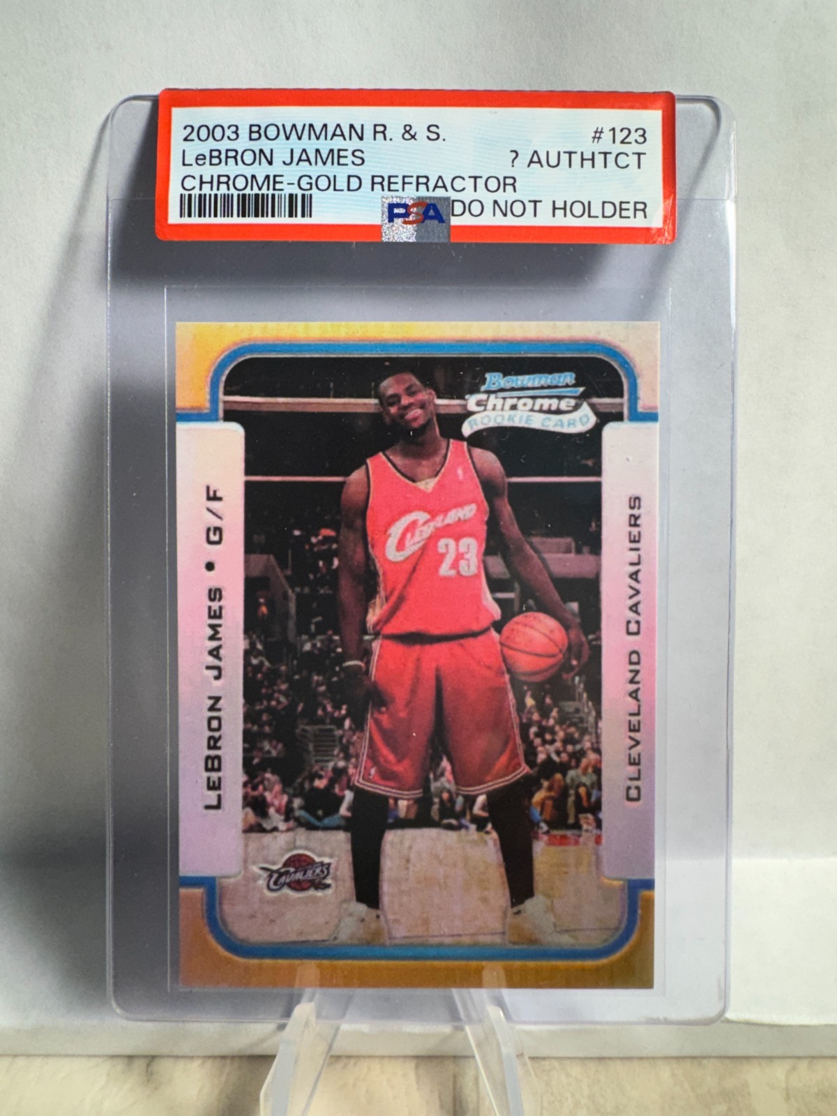 2003 Bowman R&S LeBron James Chrome-Gold Refractor #123 23/50 NOVELTY NOT REAL