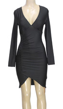 Shein Bae Women's Bodycon Dress Stretch Long Sleeve Black Size S