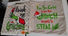 New Reversible CHRISTMAS Pillow Covers Set Of 2 