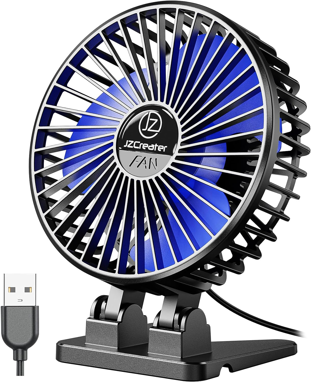 USB Desk Fan, Mini Fan Portable, 3 Speeds Desktop Table Cooling Fan, Plug in Pow